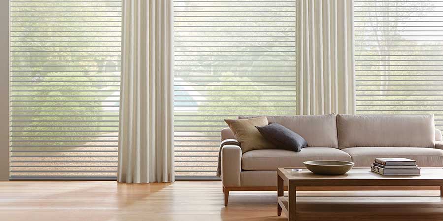 pairing shades with drapery, three room looks