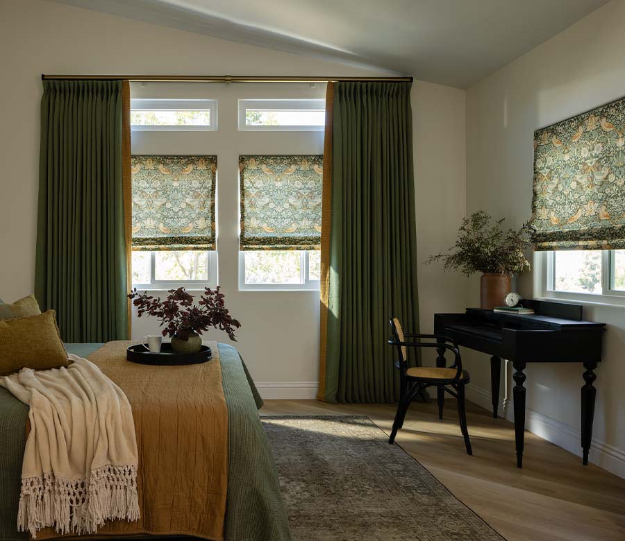 roman blinds and draperies